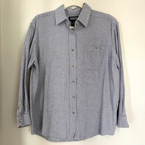 Vintage Houndstooth Patterned Cotton Button Down